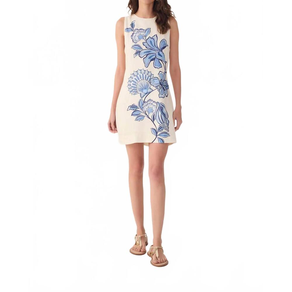 NEW DRESS TO ocean flower back ties mini dress in off white